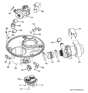 SUMP & MOTOR MECHANISM Diagram and Parts List for  General Electric Dishwasher