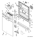 ESCUTCHEON & DOOR ASSEMBLY Diagram and Parts List for  General Electric Dishwasher