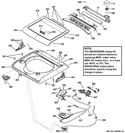 TOP PANEL & LID Diagram and Parts List for  General Electric Washer