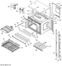 UPPER OVEN Diagram and Parts List for  General Electric Wall Oven