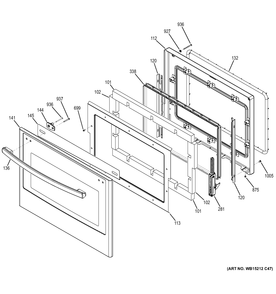 LOWER DOOR Diagram and Parts List for  General Electric Wall Oven
