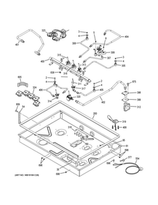 Gas & Burner Parts Diagram and Parts List for  General Electric Cooktop