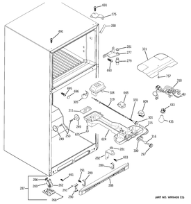 FRESH FOOD SECTION Diagram and Parts List for  General Electric Refrigerator