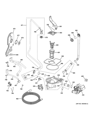 Part Location Diagram of WD08X24694 GE SUMP INSERT
