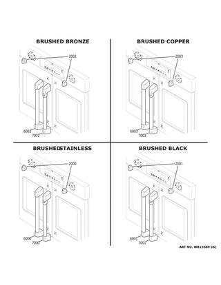 Cafe Customization Diagram and Parts List for  General Electric Wall Oven