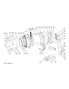 Tub & Motor Diagram and Parts List for  General Electric Washer