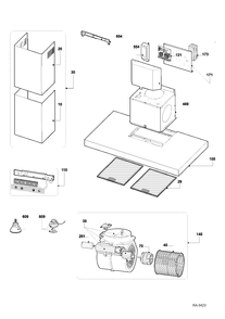 RANGE HOOD Diagram and Parts List for PVWS930S1SV  General Electric Range Hood