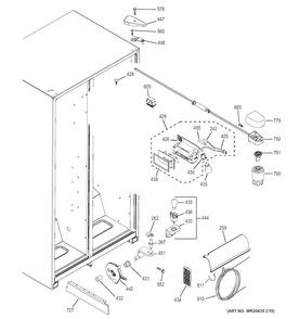 Fresh Food Section Diagram and Parts List for  General Electric Refrigerator