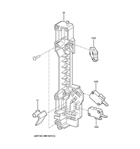 Latch Board Parts Diagram and Parts List for  General Electric Microwave