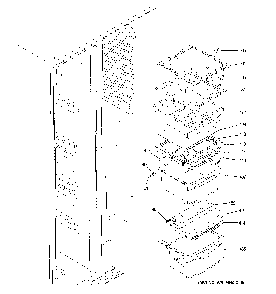 Fresh food shelves Diagram and Parts List for  General Electric Refrigerator