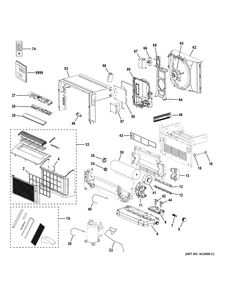 Room Air Conditioner Diagram and Parts List for  General Electric Air Conditioner