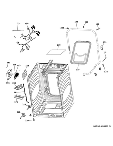 Cabinet 2 Diagram and Parts List for  General Electric Washer