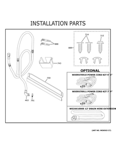 Installation Parts Diagram and Parts List for  Hotpoint Dishwasher