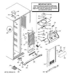 FREEZER SECTION Diagram and Parts List for CSHS6UGZFSS  General Electric Refrigerator