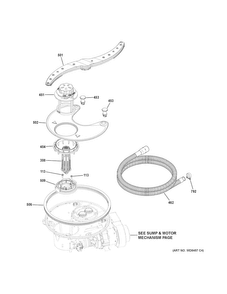 Sump & Filter Assembly Diagram and Parts List for  General Electric Dishwasher