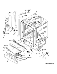 Body Parts Diagram and Parts List for  General Electric Dishwasher