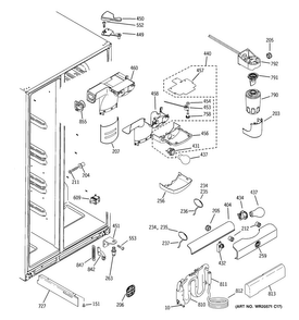 Fresh Food Section Diagram and Parts List for  General Electric Refrigerator