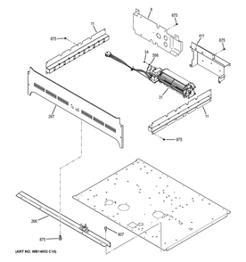 Center Spacer Diagram and Parts List for  General Electric Wall Oven