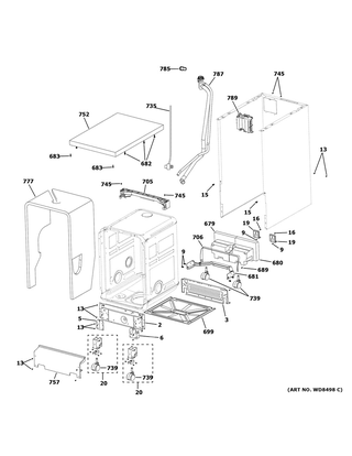 Part Location Diagram of WH02X27461 GE BOTTOM SCREW