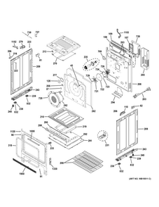 Part Location Diagram of WB34X28833 GE Support cook top rear