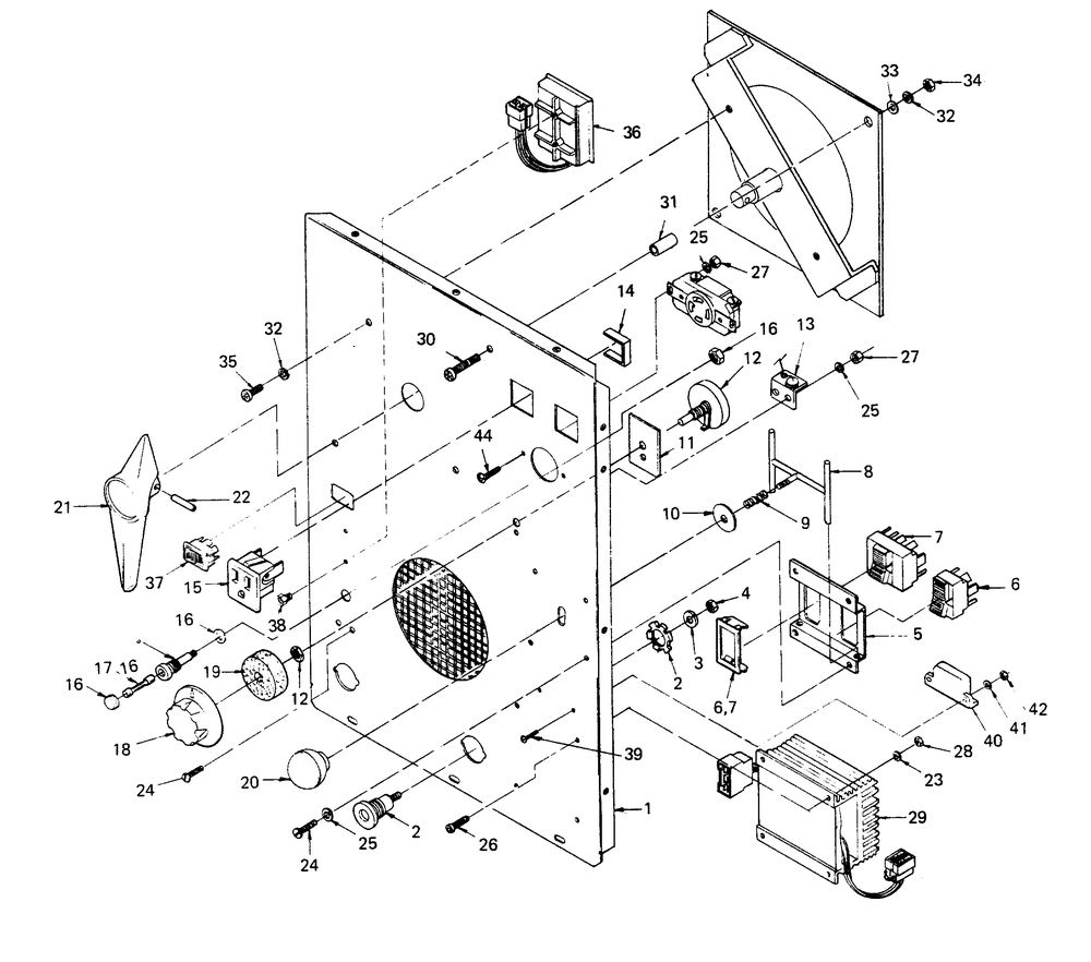 Control Panel Diagram and Parts List for  Generac Welder