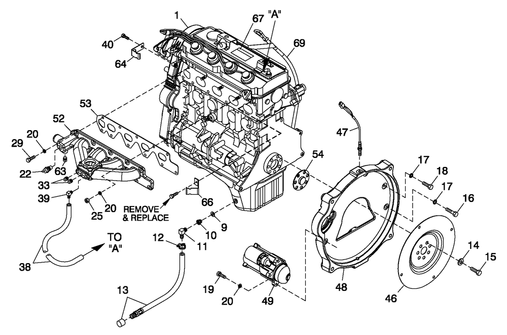 Engine Common Parts 2.4l G2 Diagram and Parts List for (484073)(2014) Generac Generator