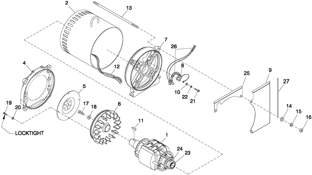 Cpl Alternator Direct Excitation Diagram and Parts List for (6035232 - 6951882)(2012) Generac Generator