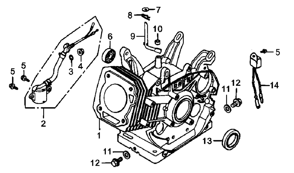 Crankcase Diagram and Parts List for (5923698A)(2015) Generac Generator