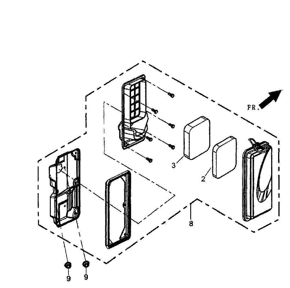 Air cleaner Diagram and Parts List for  Generac Generator