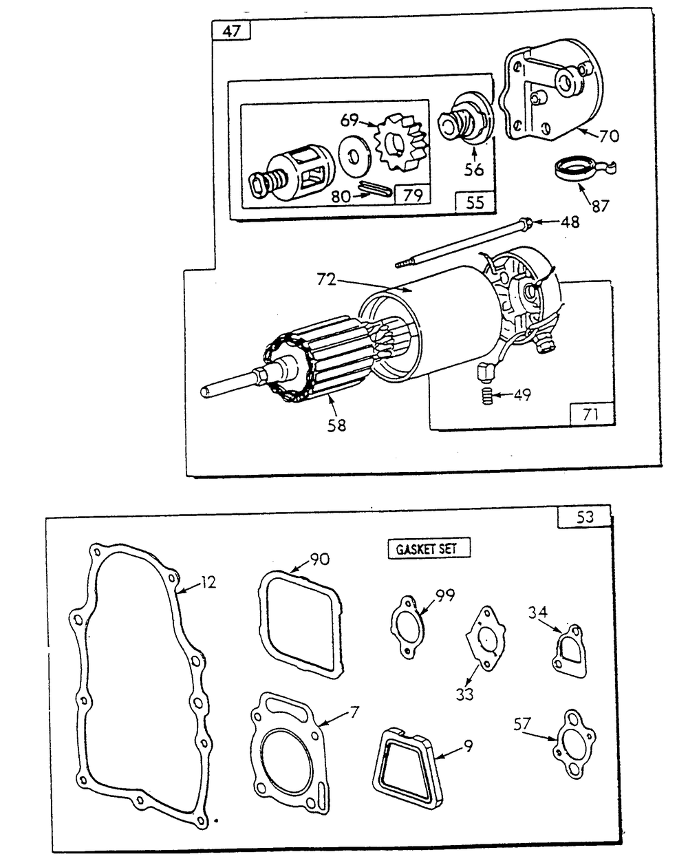 Engine Parts (Part 3) Diagram and Parts List for  Generac Generator
