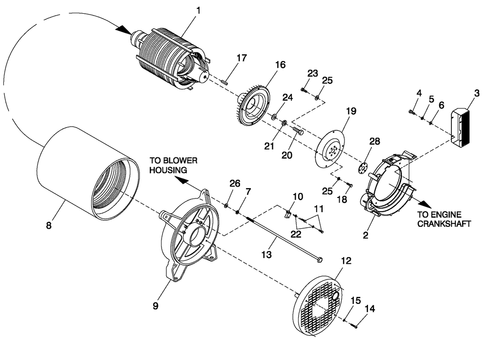 Alternator Common Parts Diagram and Parts List for (3007V24520)(2007) Generac Generator