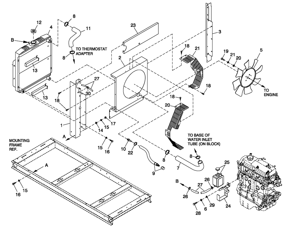 Cooling System 1.5l C1 Diagram and Parts List for (4327006)(2005) Generac Generator
