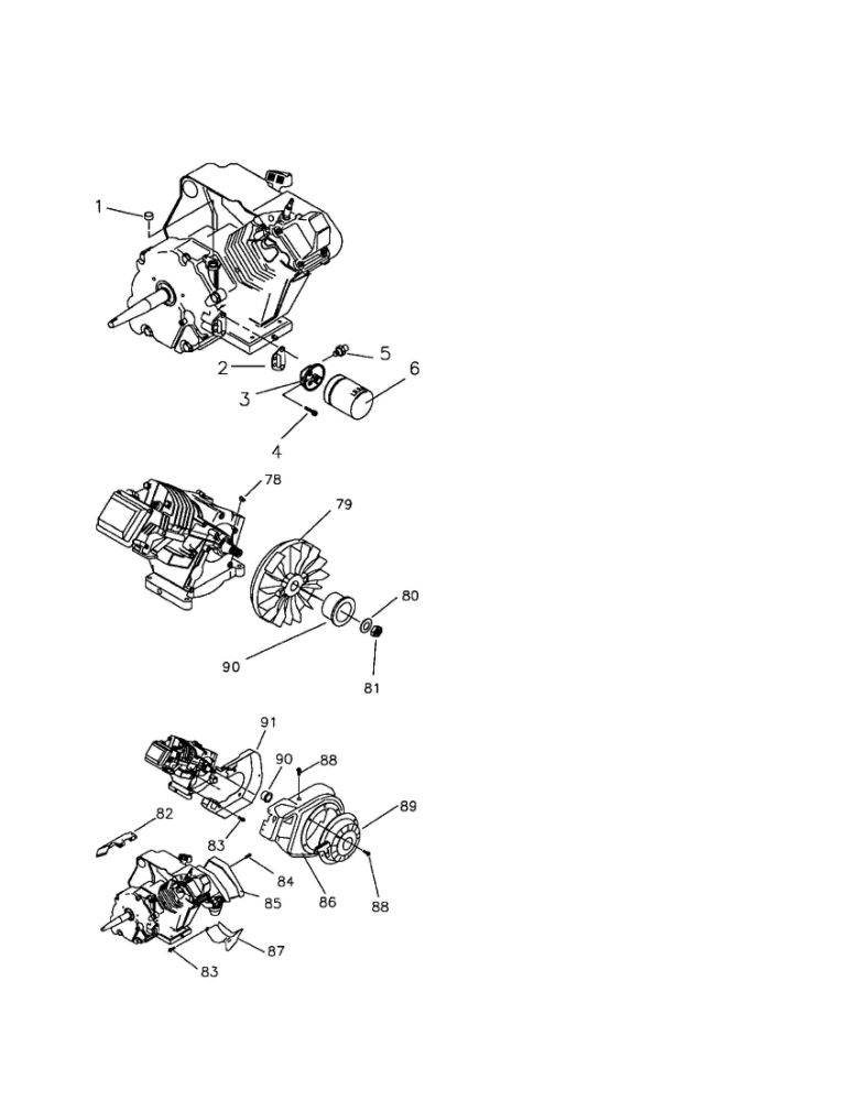 Blower Housing/Flywheel Diagram and Parts List for  Generac Engine