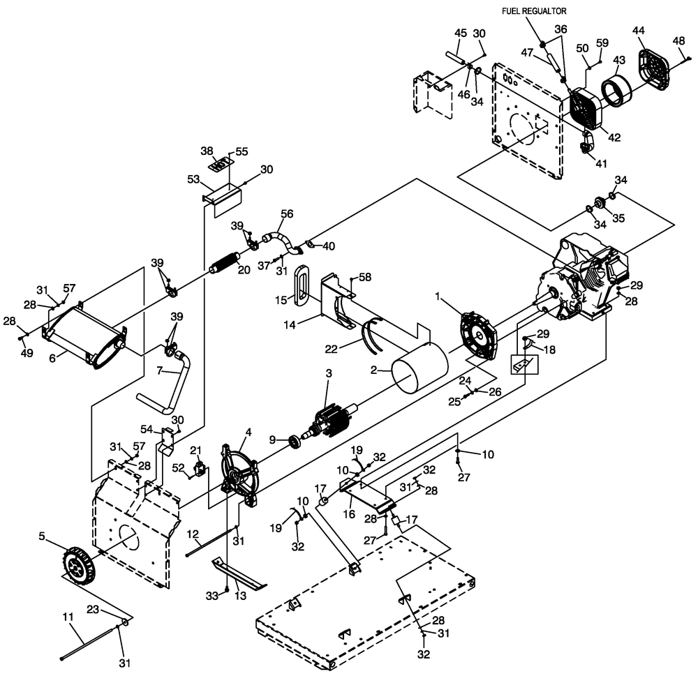 Generator 1 Diagram and Parts List for (2106V18909)(2006) Generac Generator