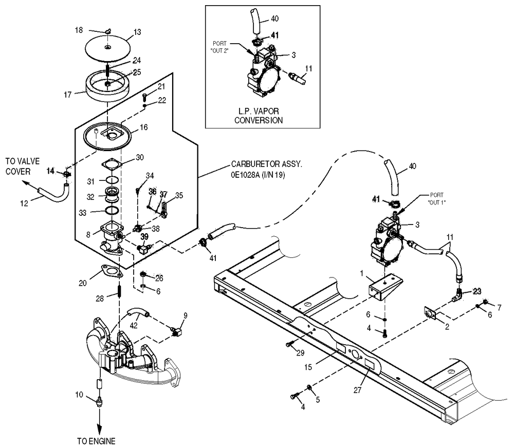 Fuel System Diagram and Parts List for (3960659)(2004) Generac Generator
