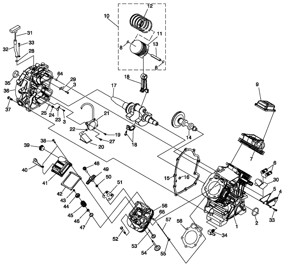 Engine 1 Diagram and Parts List for (7772661 - 8070518)(2013) Generac Generator