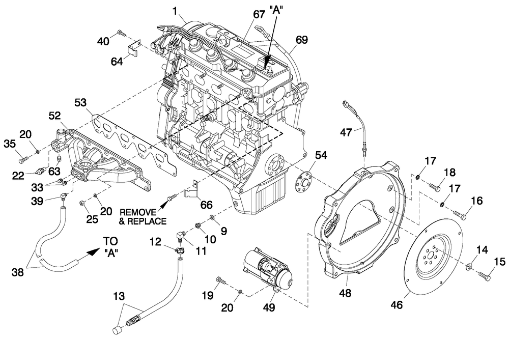 Engine Common Parts 2.4l G2 Diagram and Parts List for (4408788 - 4805437)(2007) Generac Generator