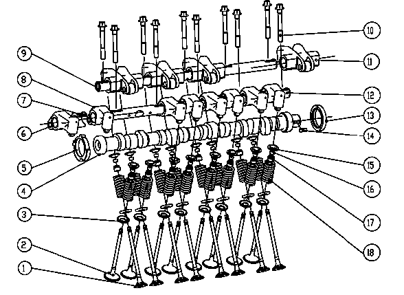 1.5l Gas Engine Valve Train Assembly Diagram and Parts List for (6959039)(2012) Generac Generator