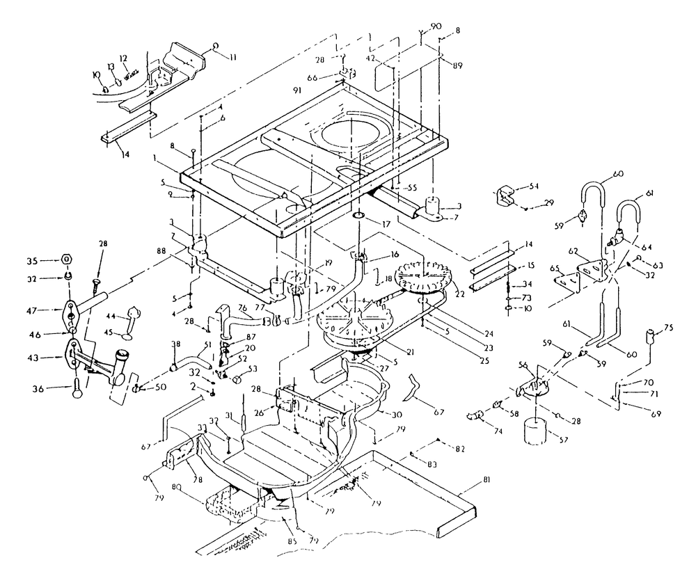 Base And Pulleys (Bottom Exhaust) Diagram and Parts List for  Generac Generator