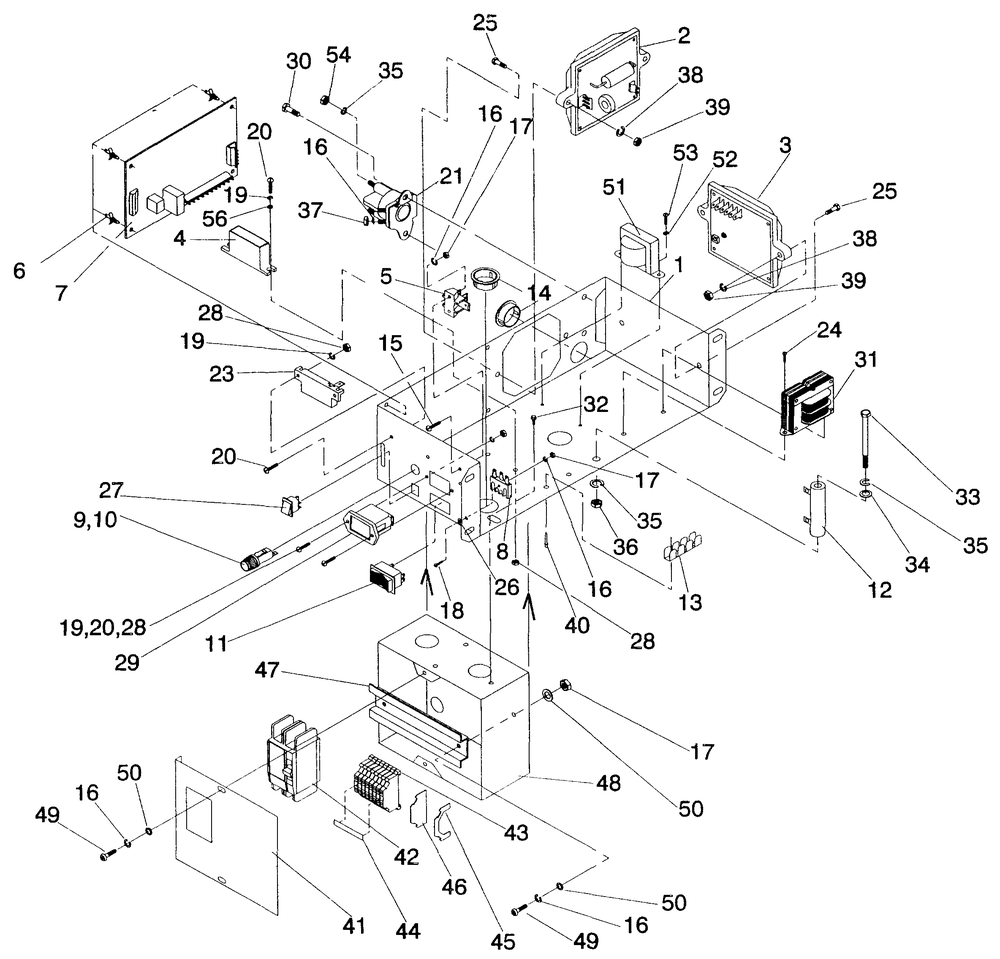 Control Panel Assembly Diagram and Parts List for  Generac Generator