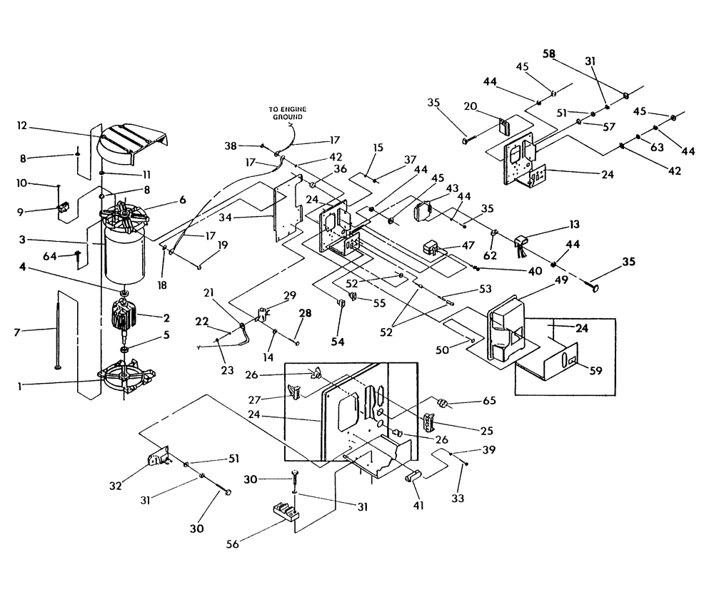 Alternator And Panel Diagram and Parts List for  Generac Generator