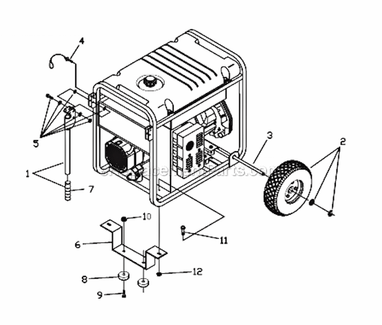 Wheel_Kit Diagram and Parts List for  Generac Generator