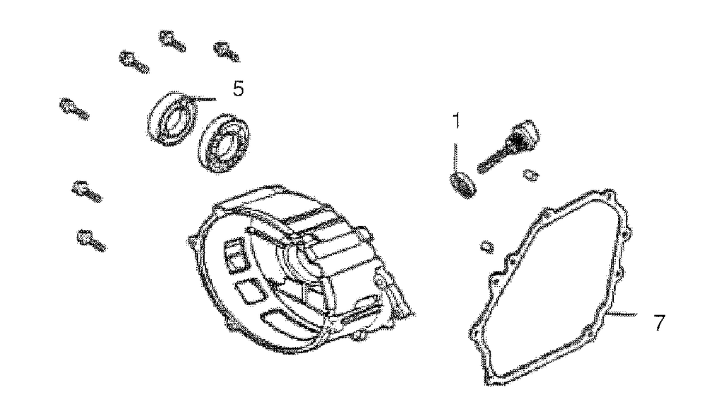 Crankcase Cover Assy Diagram and Parts List for (5581121 - 9646014D)(2016) Generac Generator