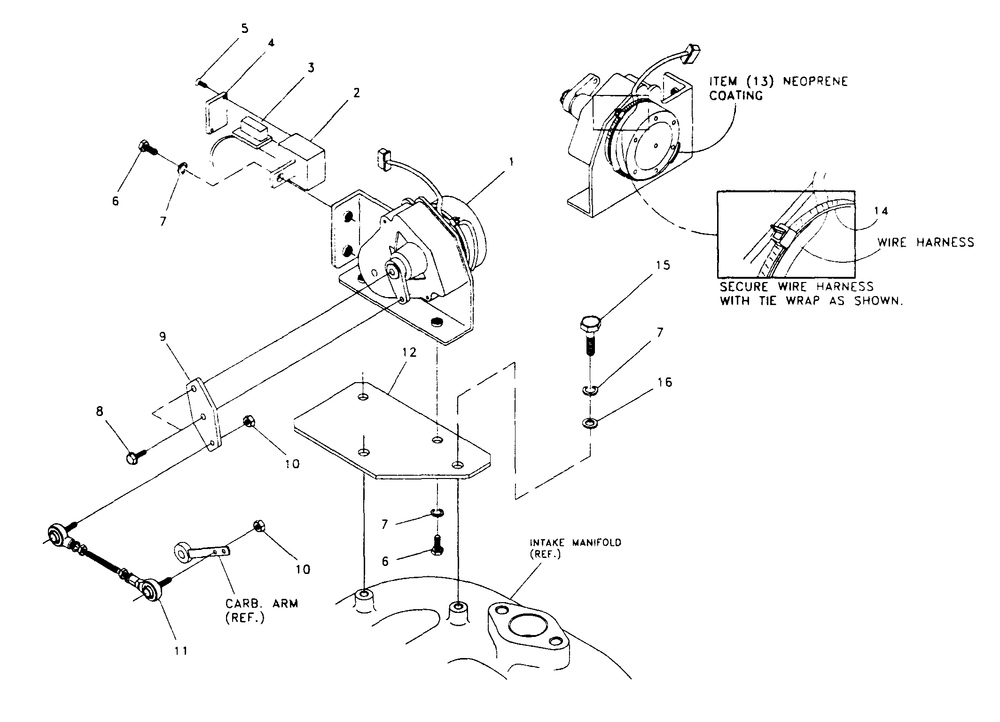 Governor Assembly Diagram and Parts List for  Generac Generator