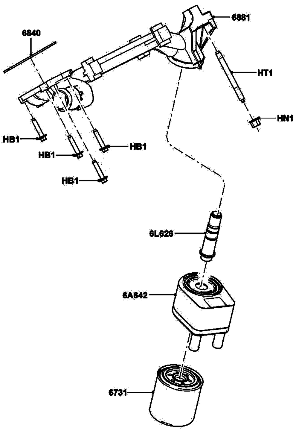 Gas Engine Oil Filter Diagram and Parts List for (5693562)(2009) Generac Generator