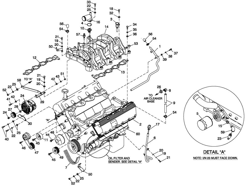 Ev Engine Common Parts 5.4l 3600 L/H Diagram and Parts List for (4106V20159)(2006) Generac Generator