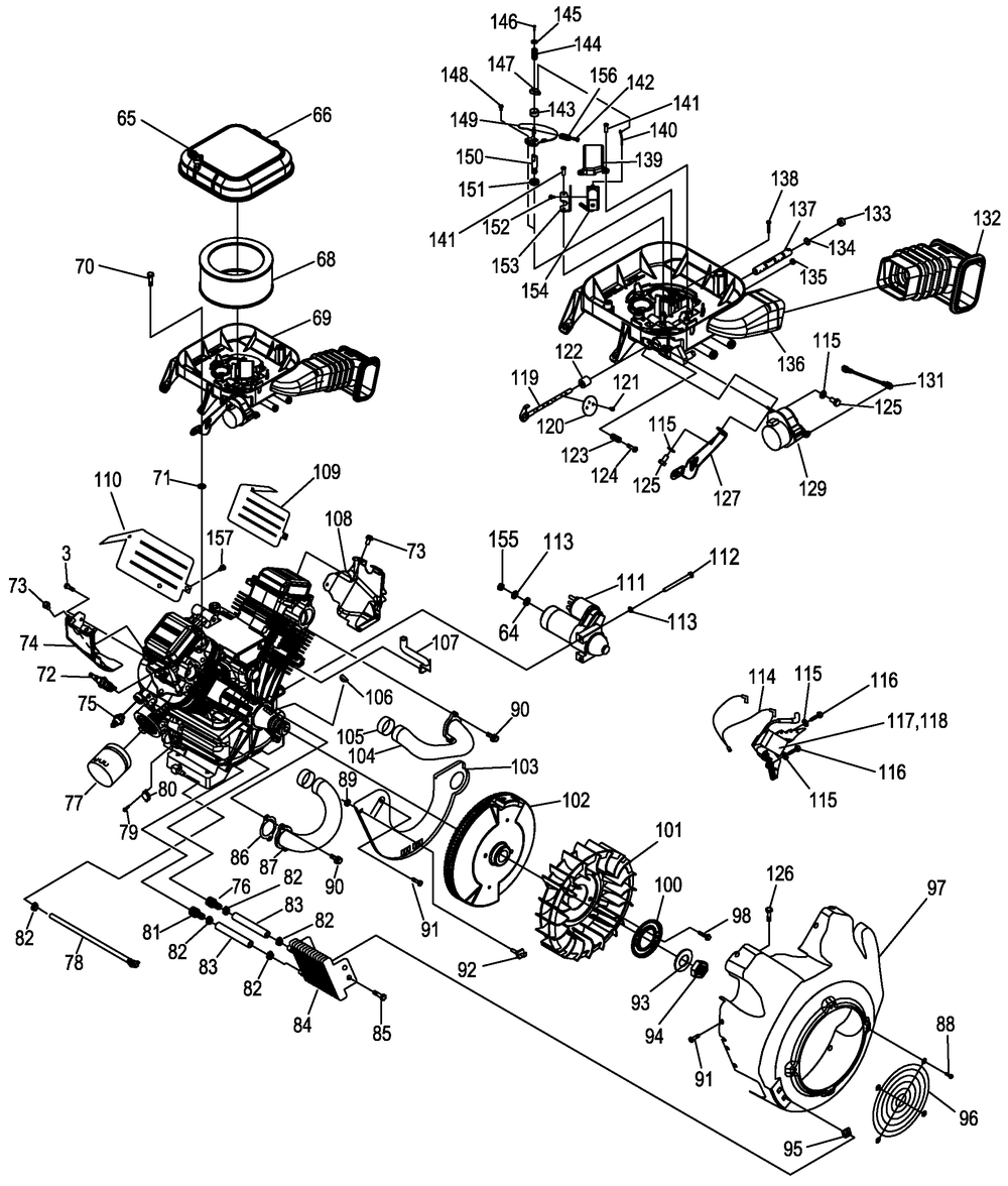 Engine 2 Diagram and Parts List for (5872471 - 6184479)(2010) Generac Generator