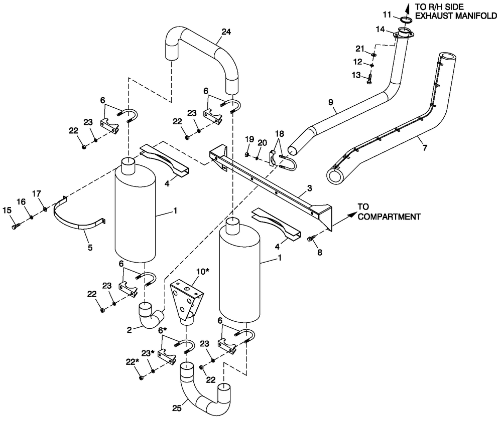 Ev Muffler Exh 2.4l 45kw G2 Diagram and Parts List for (5708899)(2009) Generac Generator