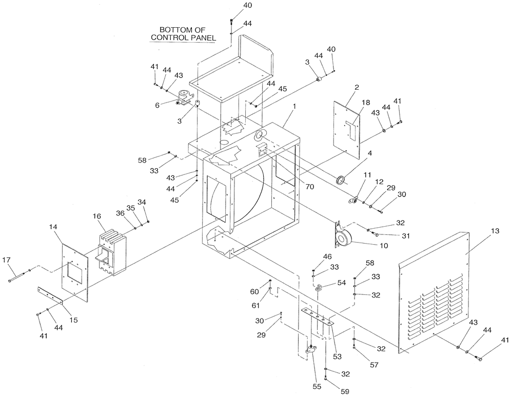 Lower Panel Diagram and Parts List for (3580746)(2001) Generac Generator