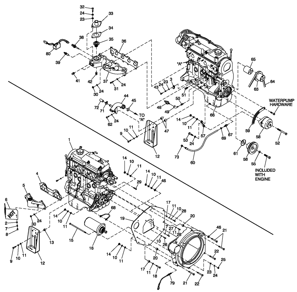 Ev Engine Common Parts 1.5l Cpl Diagram and Parts List for (4327006)(2005) Generac Generator